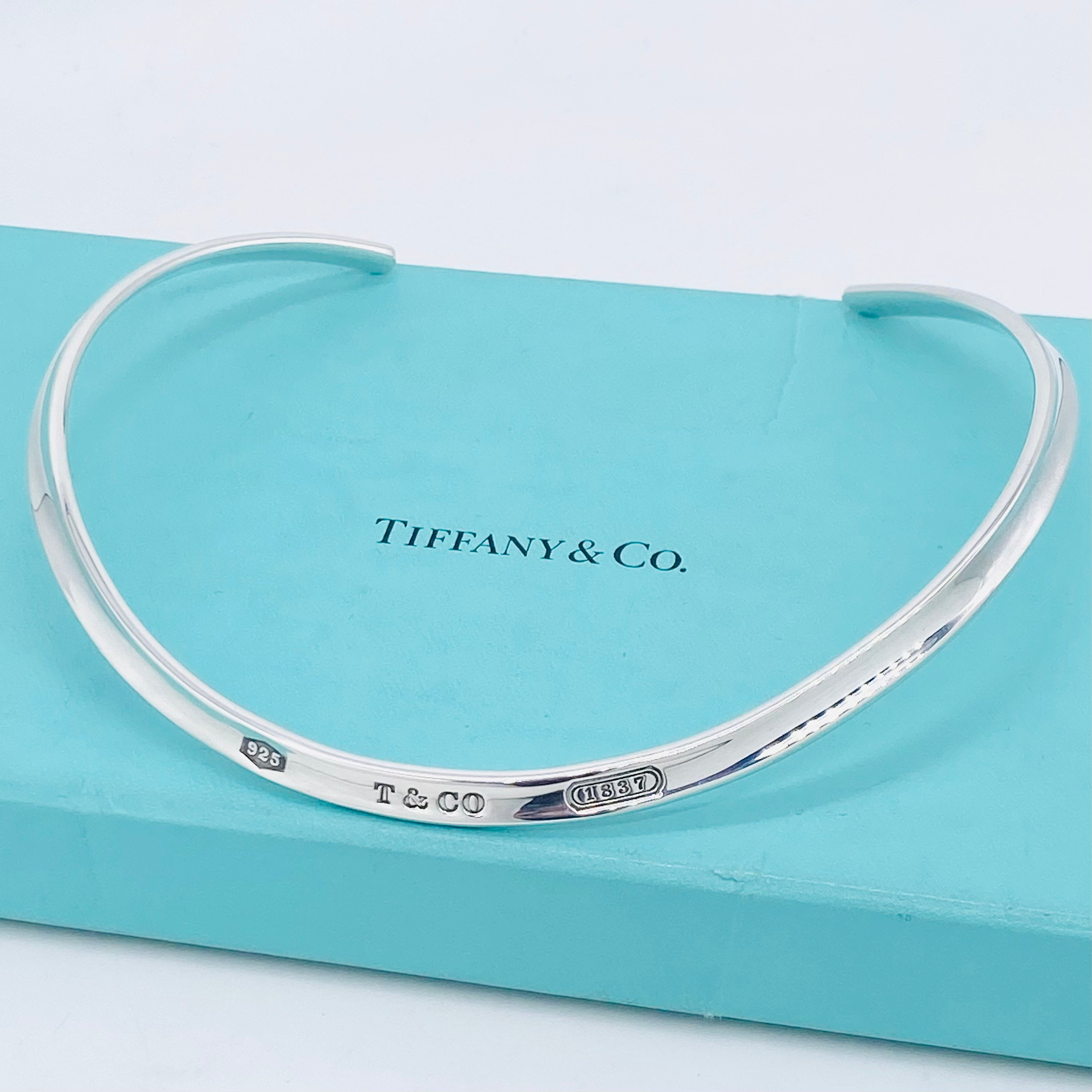 AUTHENTIC Tiffany \u0026 Co Necklace- 1837 Collar-solid Silver- Rare Find-  Perfect Gift- Vintage Tiffany-1997- Statement Silver Chokers - Etsy India, image size:2615x2615