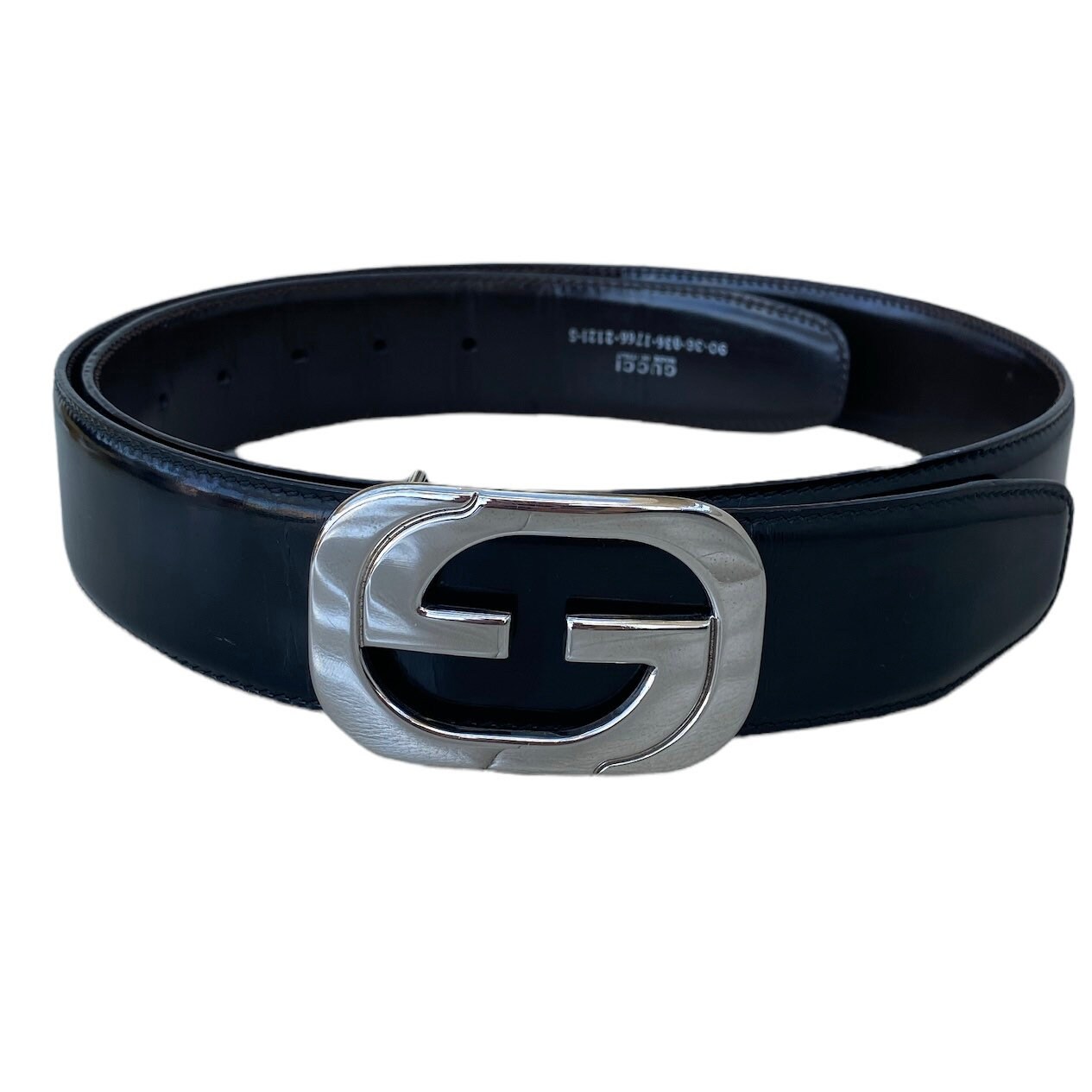 GUCCI Belt-vintage -black Patent Leather-gg Buckle - Etsy display picture 3