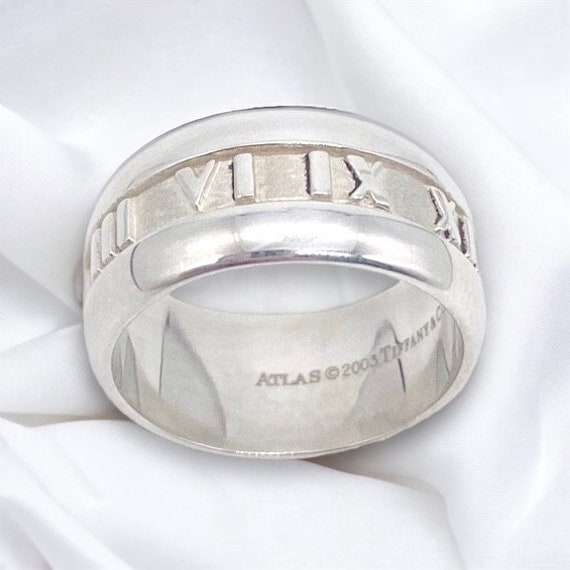 AUTHENTIC Tiffany and Co Atlas Ring Vintage Tiffany Silver Roman AUTHENTIC Tiffany and Co Atlas Ring Vintage Tiffany Silver Roman