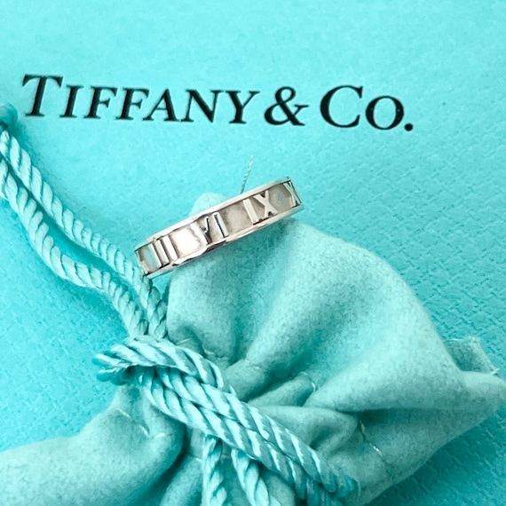 Authentic Tiffany & Co Atlas Ring – Vintage Roman Numeral Silver