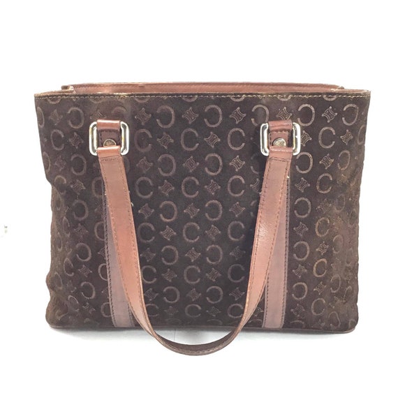 Celine Vintage Handbag-- Brown Suede- Celine bag