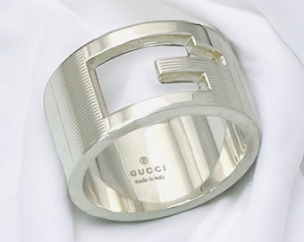 AUTHENTIC Gucci Ring- Ladies Gucci Ring- Cut Out G Logo- UK Size P 