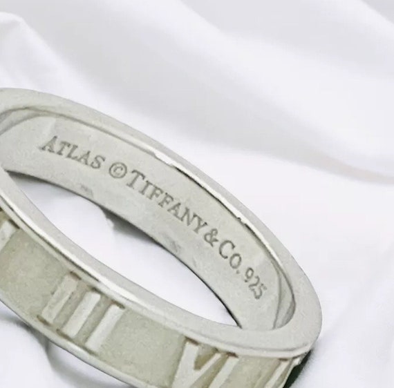 Authentic Tiffany & Co Atlas Ring – Vintage Roman Numeral Silver