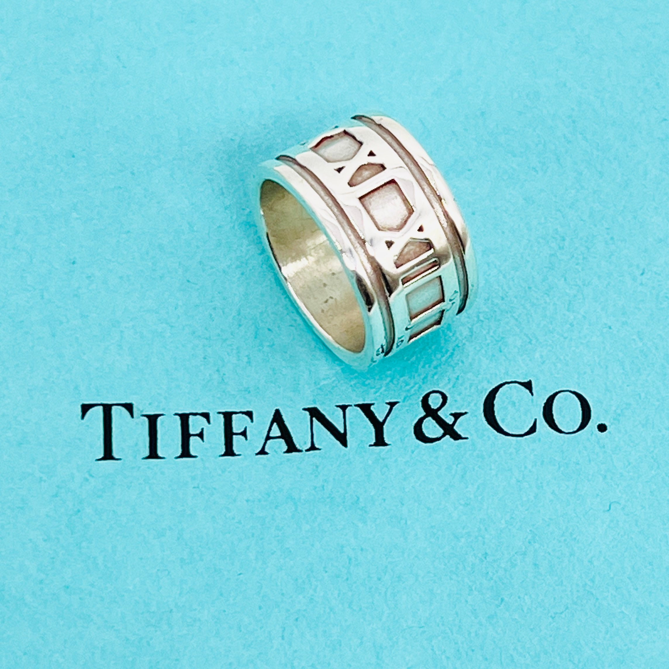 AUTHENTIC Tiffany & Co Ring WIDE Atlas Roman Numerals Ring 
