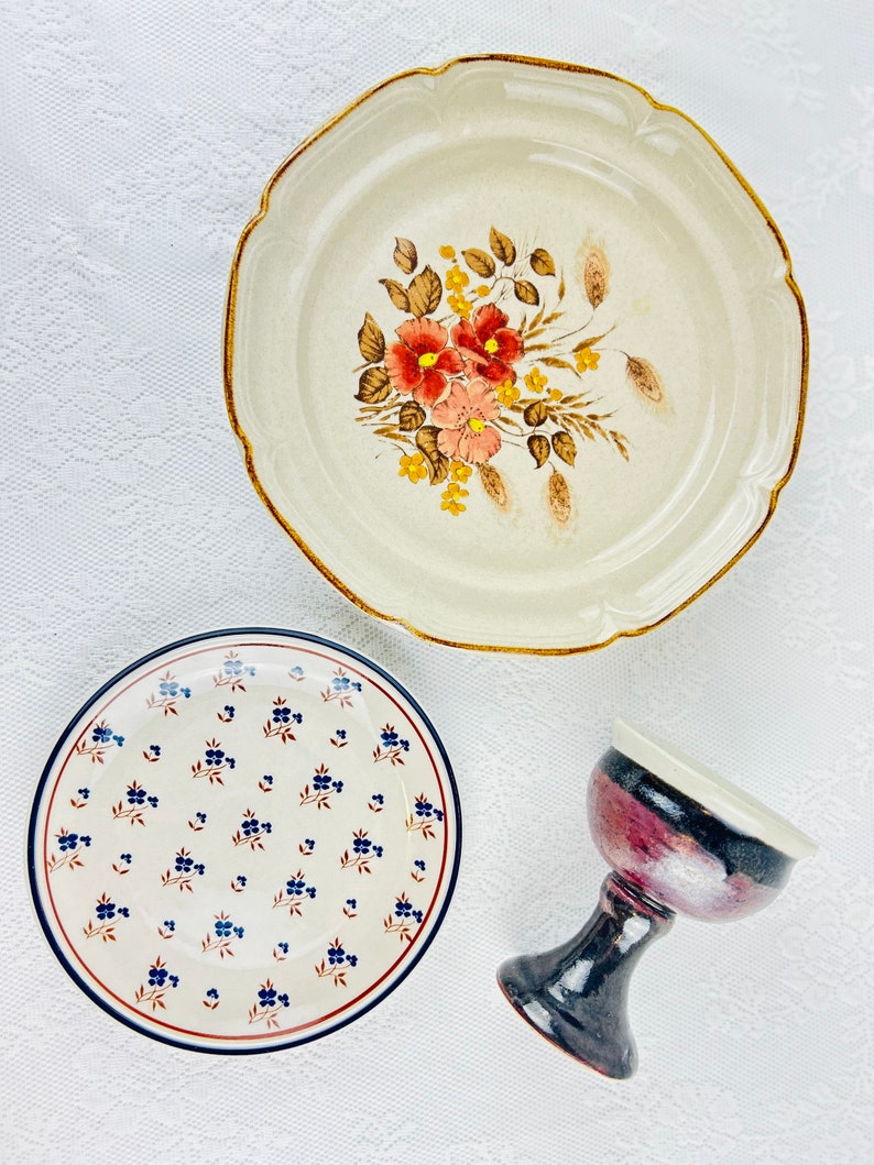 Mismatched Tableware Mismatched 3 Piece Place Setting, Service for 4 Dinnerware Set, Boho ...