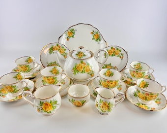 Juego de té Royal Albert Tea Rose, 24 piezas, rosas amarillas