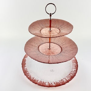3 Tier Cake Stand, Rose Gold Tiered Stand, Pink Plates