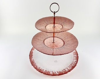 Dreiteilige Etagere, Rosegold Etagere, Rosa Teller