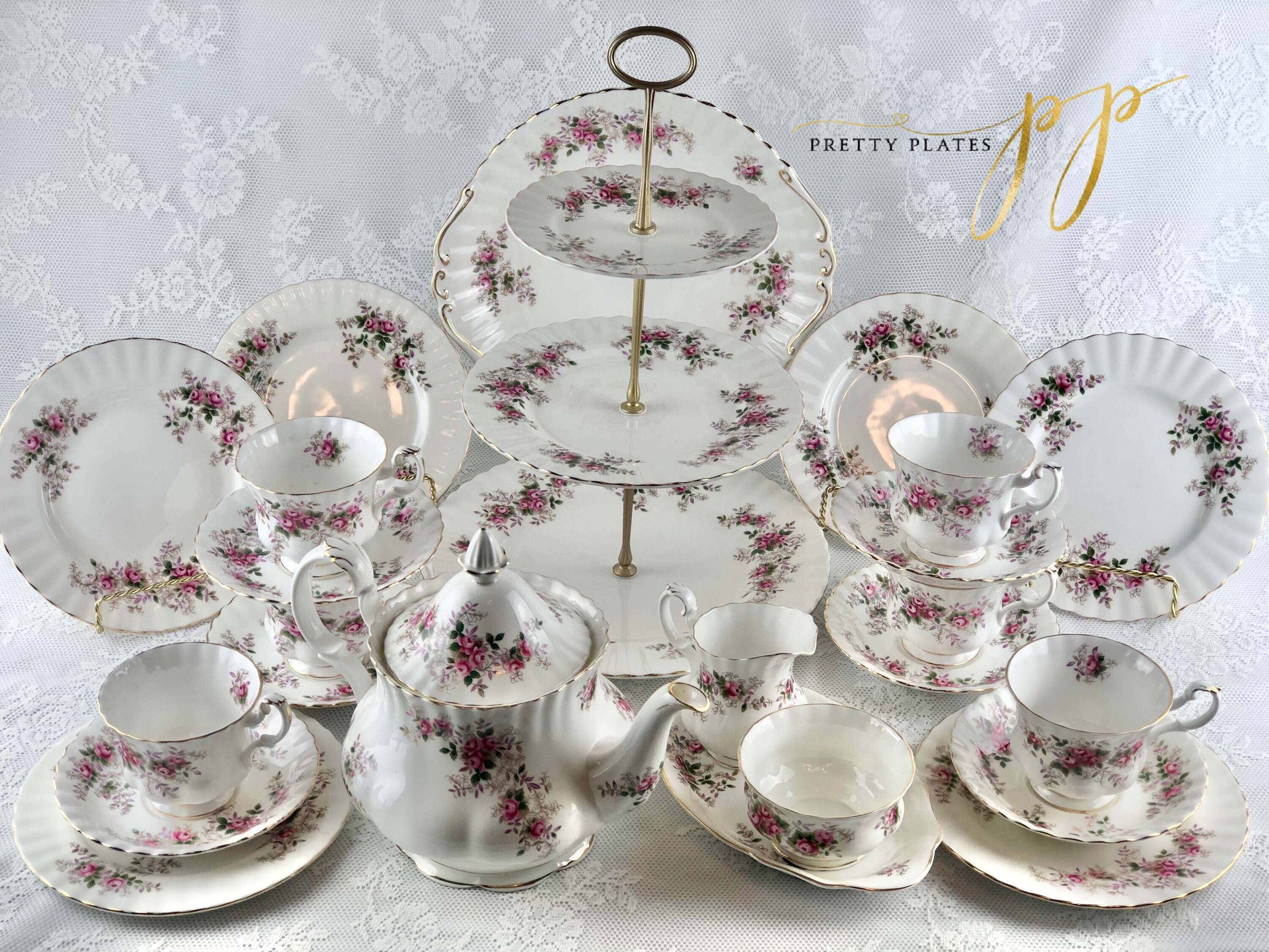 Royal Albert Lavender Rose English Tea Set Service for 6 Etsy