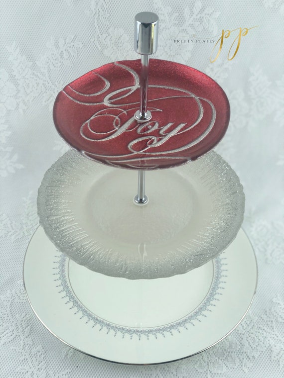 Christmas Tier Cake Plate Stand Etsy