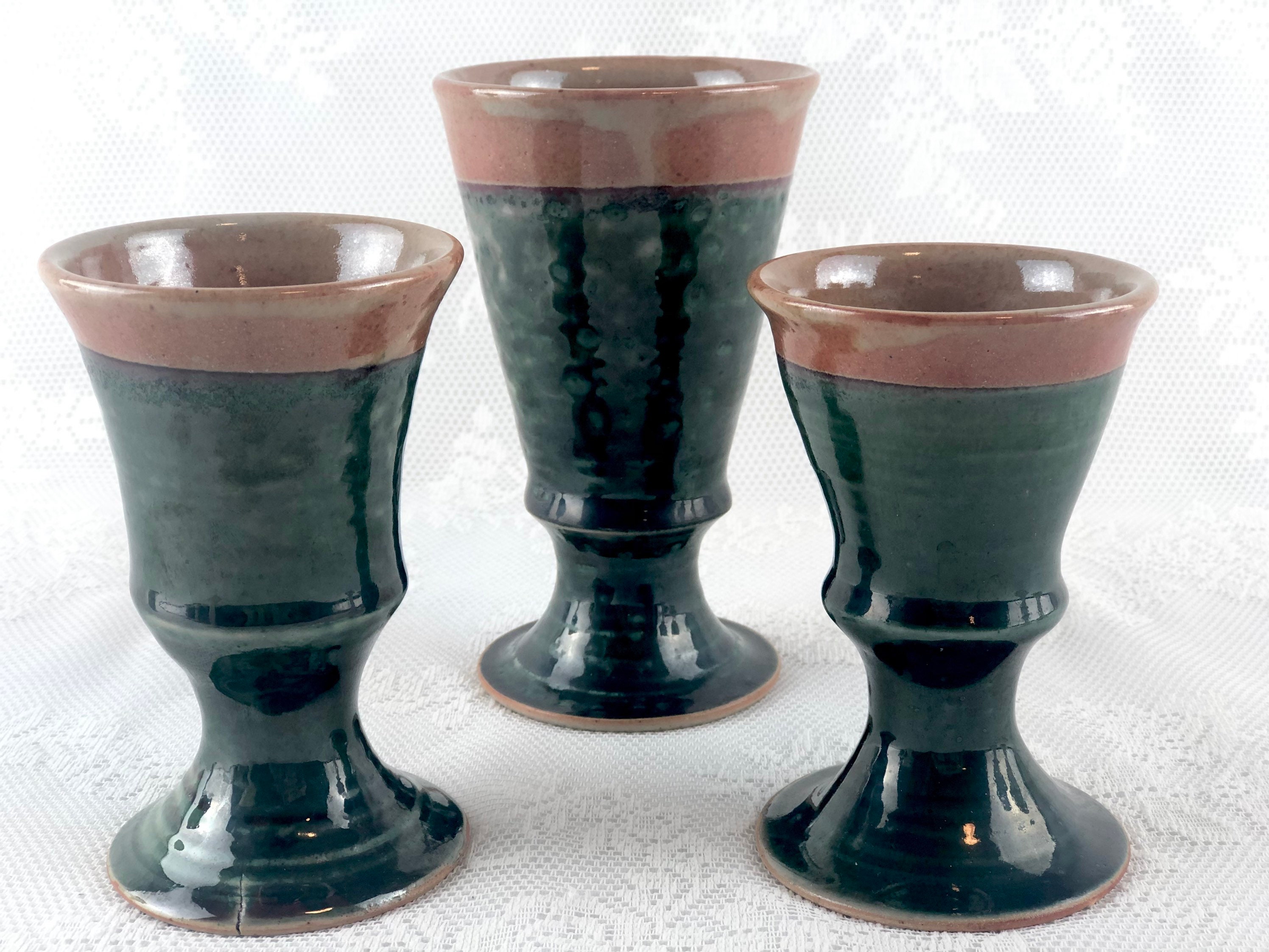 Vintage Boho Pottery Drinking Glasses, Boho Chic Kitchen, Handmade Pottery Drinking  Glasses, Boho Chic Ceramic Cups, Bohemian Drinkware