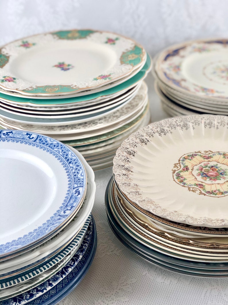 Vintage Dinner Plates Wedding Reception Service Wall Decor Etsy