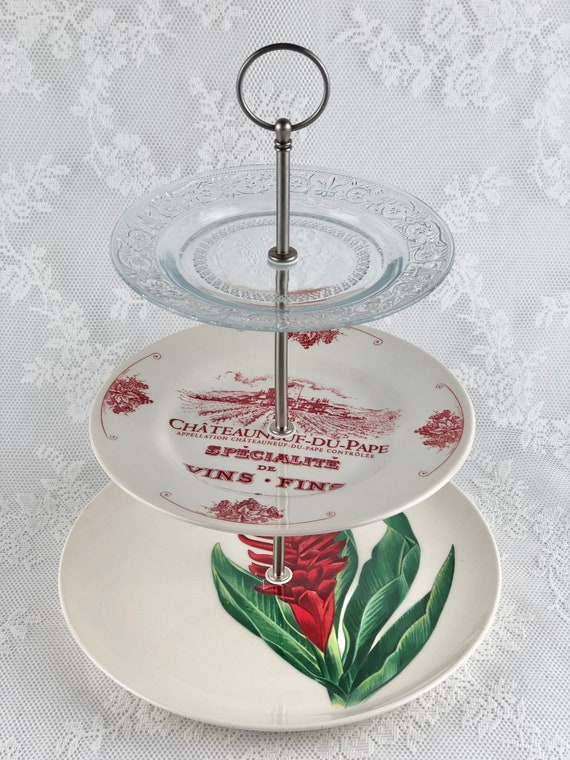 3 Tier Cake Stand Afternoon Tea Stand Tiered Cake Plate Etsy