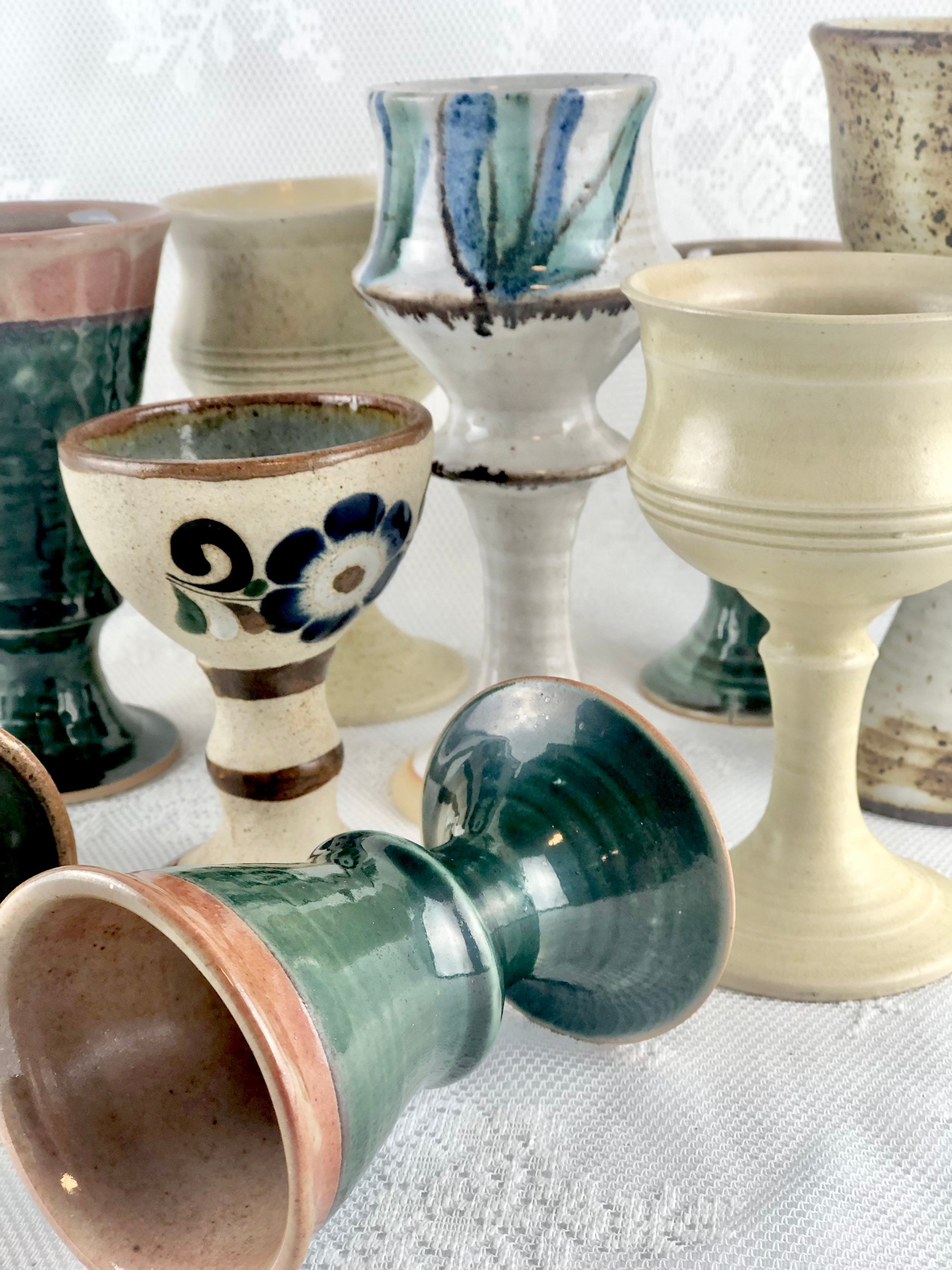 Vintage Boho Pottery Drinking Glasses, Boho Chic Kitchen, Handmade Pottery Drinking  Glasses, Boho Chic Ceramic Cups, Bohemian Drinkware