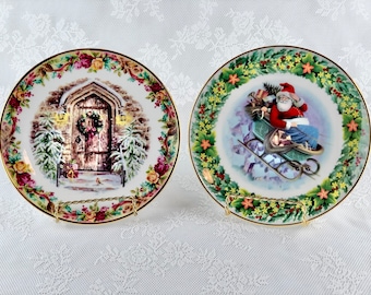 Piatti da collezione natalizi Royal Albert, in pregiata porcellana Bone China, set da 2