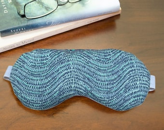 Weighted Sleeping Eye Mask in Blue Ripple