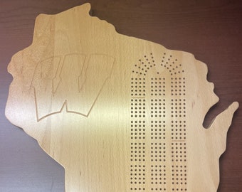 Wisconsin Shaped Cribbage Board