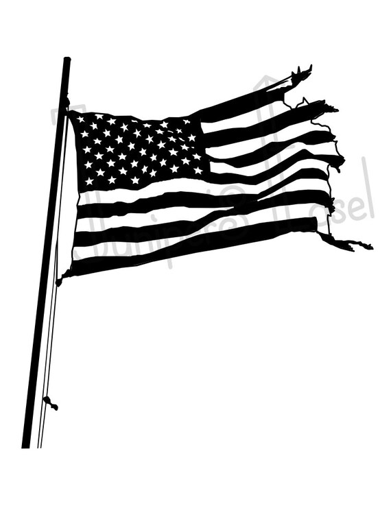 Download Tattered American Flag Svg - splash