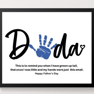 Dada Handprint Poem, gift for Dada, Daddy/grandparent gift, Father's Day craft, DIY handprint art Keepsake.
