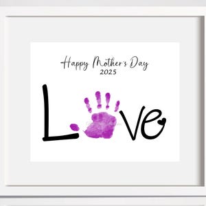 Mother&#39;s Day craft 2025, Love Handprint art, Baby toddler kid craft, Preschool activity for kids, Handprint craft, Printable Template.