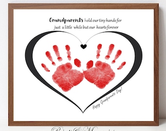 Happy Grandparents Day, Handprint craft for kids, Handprint art Keepsake, Grandparents gift from kid, baby, toddler craft.