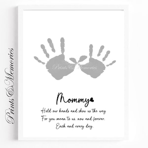 Mama Handabdruck Kunst Gedicht, Muttertag / Geburtstag Geschenk für Mama, DIY Handabdruck Kunst, Geschwister, Kinder Geschenk, Handabdruck Handwerk druckbare Andenken