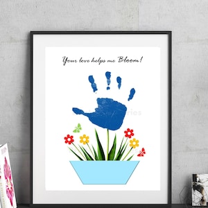 Muttertags basteln für Kinder, Blumen Handabdruck Kunst, Andenken Baby, Kleinkind Basteln, Geburtstagsgeschenk/ Lehrer geschenk. DIY Karte, Basteln vor der Schule.