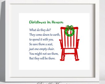 Christmas in Heaven Poem Printable - Etsy