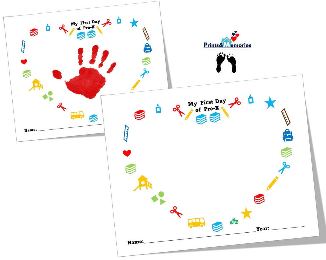 My First Day of Pre-k Handprint Art Keepsake Back to School - Etsy