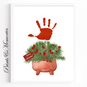 Impronte di mani artistiche natalizie, bellissimi fiori, biglietti fai da te, lavoretti per la scuola materna/asilo nido, regalo per mamma, nonni, zia, lavoretti per bambini piccoli.