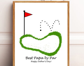 Father's Day gift  for Papa/Pop/Papaw, Golf footprint art, Footprint art Keepsake, kid craft, Golfer gift, Best Papa/Pop, Papaw by Par.