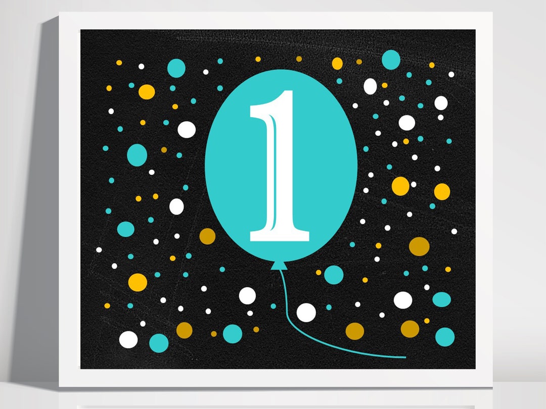 First Birthday Sign Printable Prop, Chalkboard Sign for Birthday, First ...