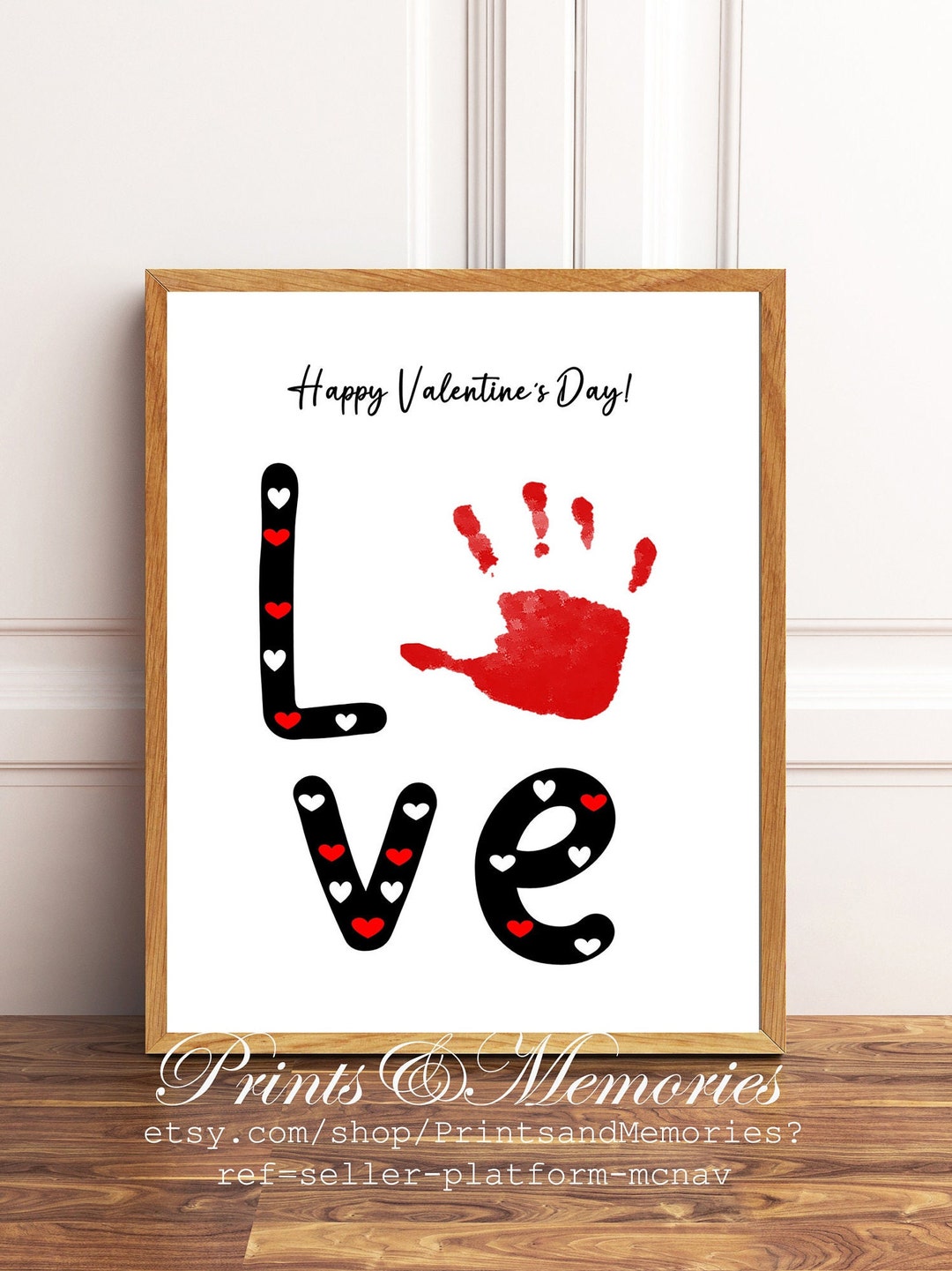 Valentines Handprint Art, Love Handprint, Gift for Valentines, Baby ...