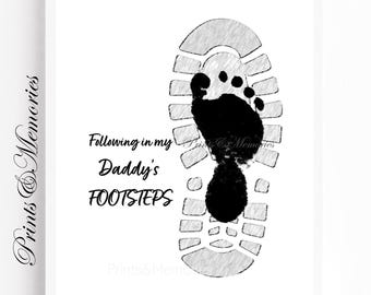 Daddy's Footsteps Footprint Art: Father's Day Keepsake (Digital Download)