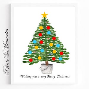 Weihnachtsbaum Fingerabdruck Kunst: DIY Kid Craft (Digitaler Download)