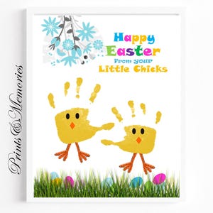 Little Chicks Handprint Easter Art: DIY Craft (Digital File)