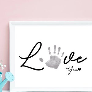 Liebe Handabdruck Kunst, Baby, Kleinkind Kind Andenken, DIY Karte, druckbare Vorlage, Handabdruck Handwerk.