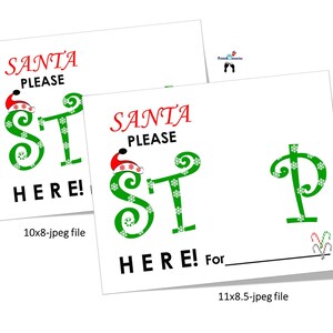Santa Please Stop Here, Christmas Craft for Kids, Christmas/christmas Eve Activity, Handprint ...