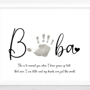 Cadeau pour Baba, artisanat pour la fête des pères/anniversaire, poème artistique d'empreinte de main de Baba, artisanat pour bébé en bas âge, art imprimable.