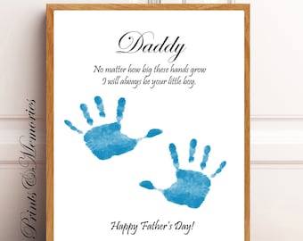 I  will always be your little boy/Girl, Handprint Keepsake,  Child's Handprint Keepsake, Father's Day Gift for Dad, Handprint Craft, DIY