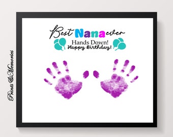 Meilleure Nana de tous les temps, haut la main, cadeau d'anniversaire pour Nana, carte d'art DIY, artisanat d'anniversaire, bébé tout-petit.