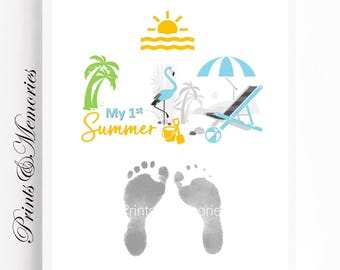 9ct Yellow Gold Charm With Cut Out Footprint Design - Baby Beach Sand Theme