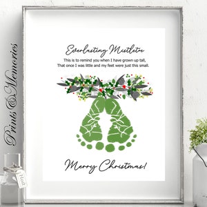 Everlasting Mistletoe Footprint Poem, Infant, Baby Footprint Memory ...