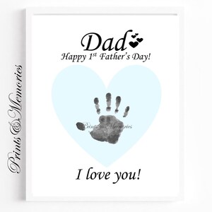 First Father&#39;s Day Footprint Art: DIY Keepsake (Digital Download)