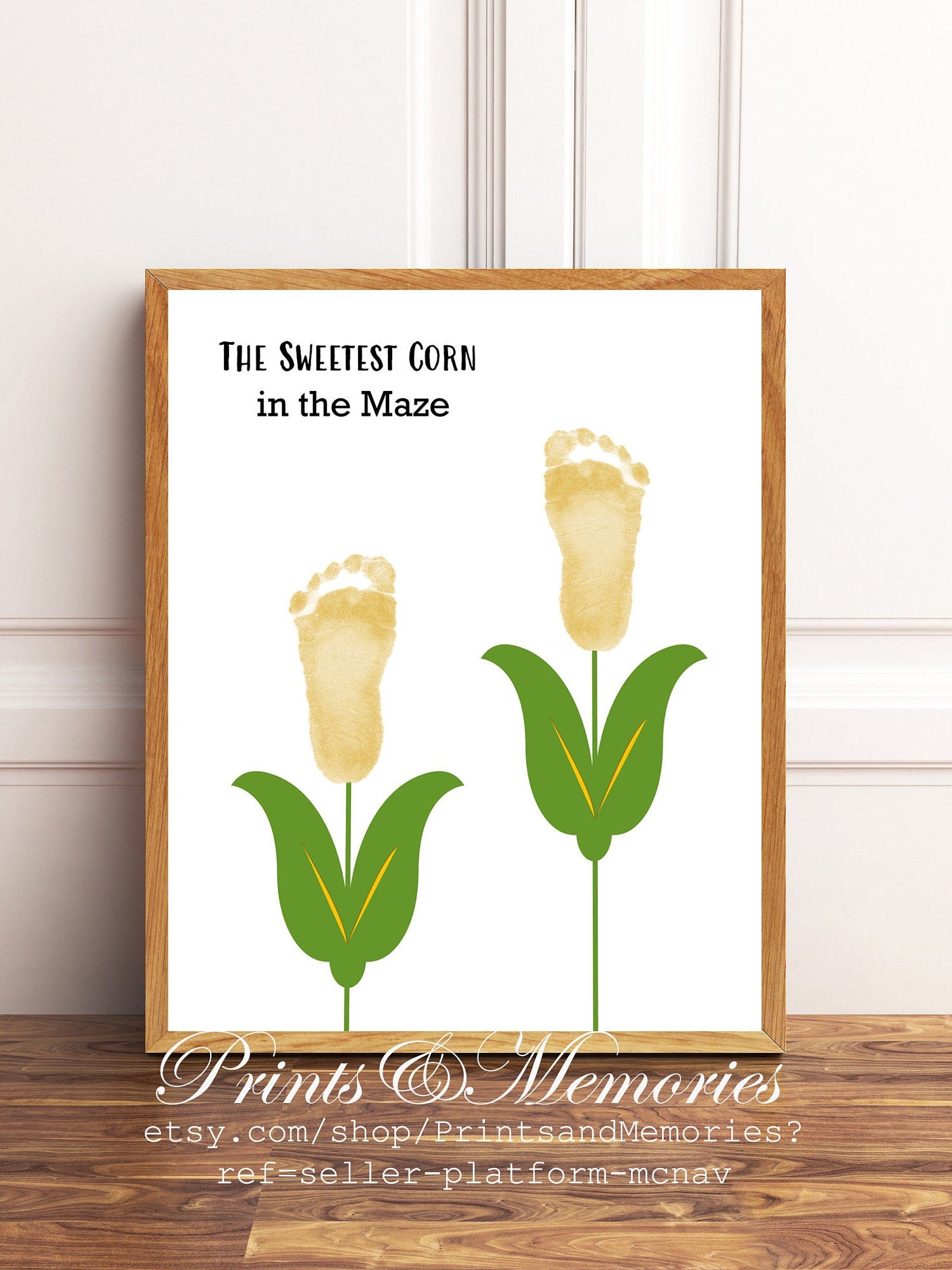 The Sweetest Corn in the Maze Footprint Art Summer Fall Craft Etsy