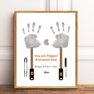 You are Flippin' Super Dad, Vatertagsgeschenk für Papa von Kindern, Grillen Handprint Art. Happy Father's Day DIY Karte.