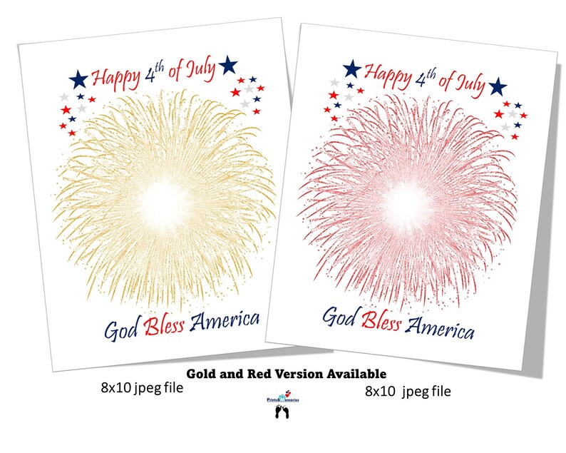 4th of July Handprint Art, Fireworks Craft (printable Template) - Etsy