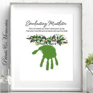 Everlasting Mistletoe Handprint Poem, Christmas Gift Memory Keepsake ...