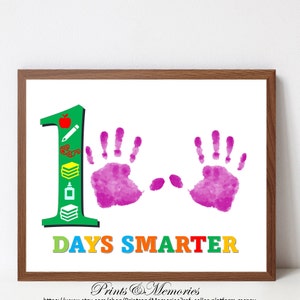 100 Days of school Handprint art Keepsake, School activity, Preschool/School craft, Happy 100 days of school, Handprint Printable Template.