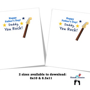 Daddy, You Rock, Guitar Handprint Art, Father's Day Gift for Dad, Gift ...